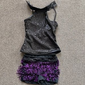 Black and purple Balera jazz dance costume.